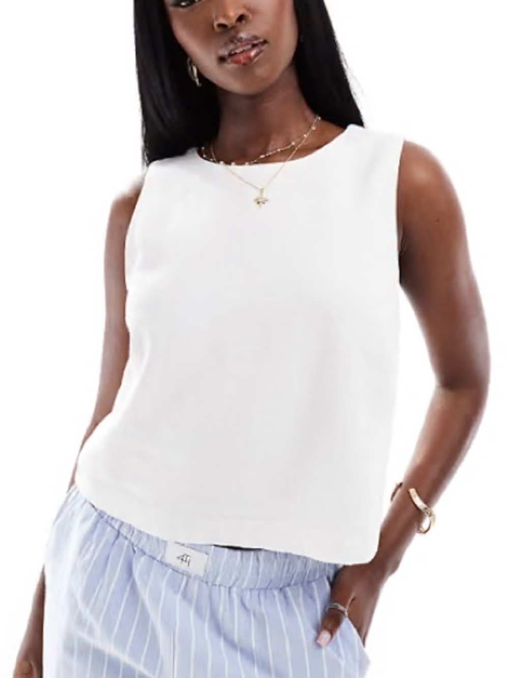 Abercrombie & Fitch Linen Shell Top White Medium